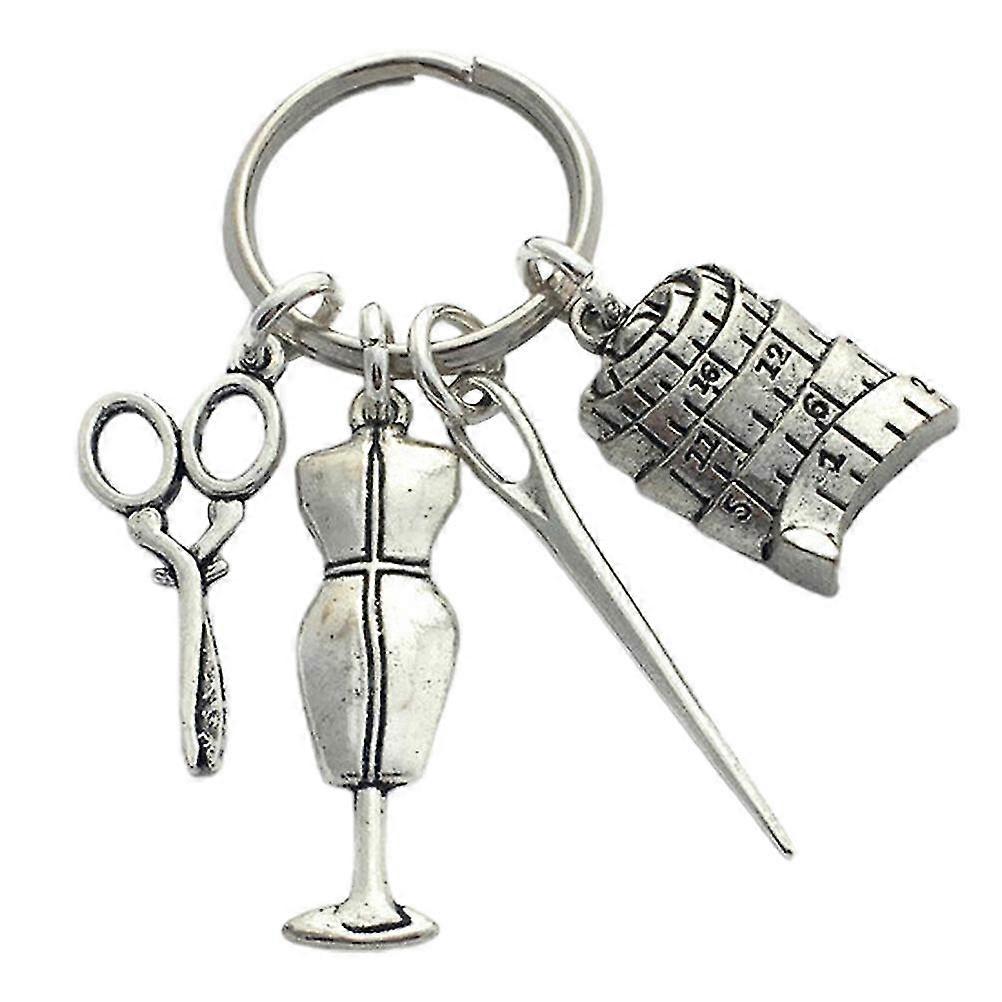 1pc Funny Key Chain Bag Key Hanging Pendant Decorative Keychain (silver)