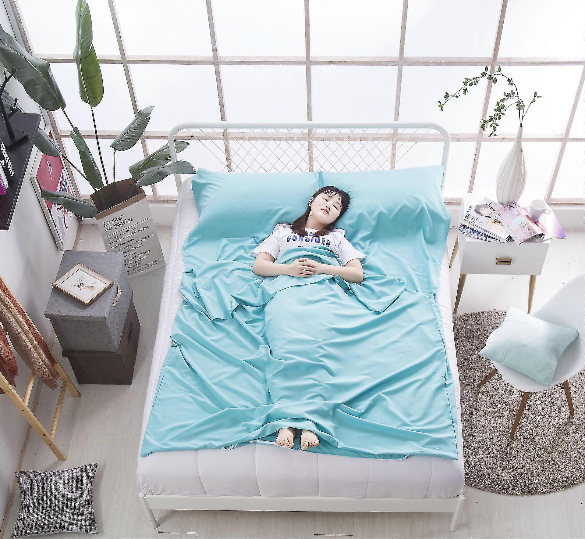 Ultralight Sleeping Bag 180 X 210cm Double Sleeping Bag Sheet, Microfiber Compact Sleeping Bag