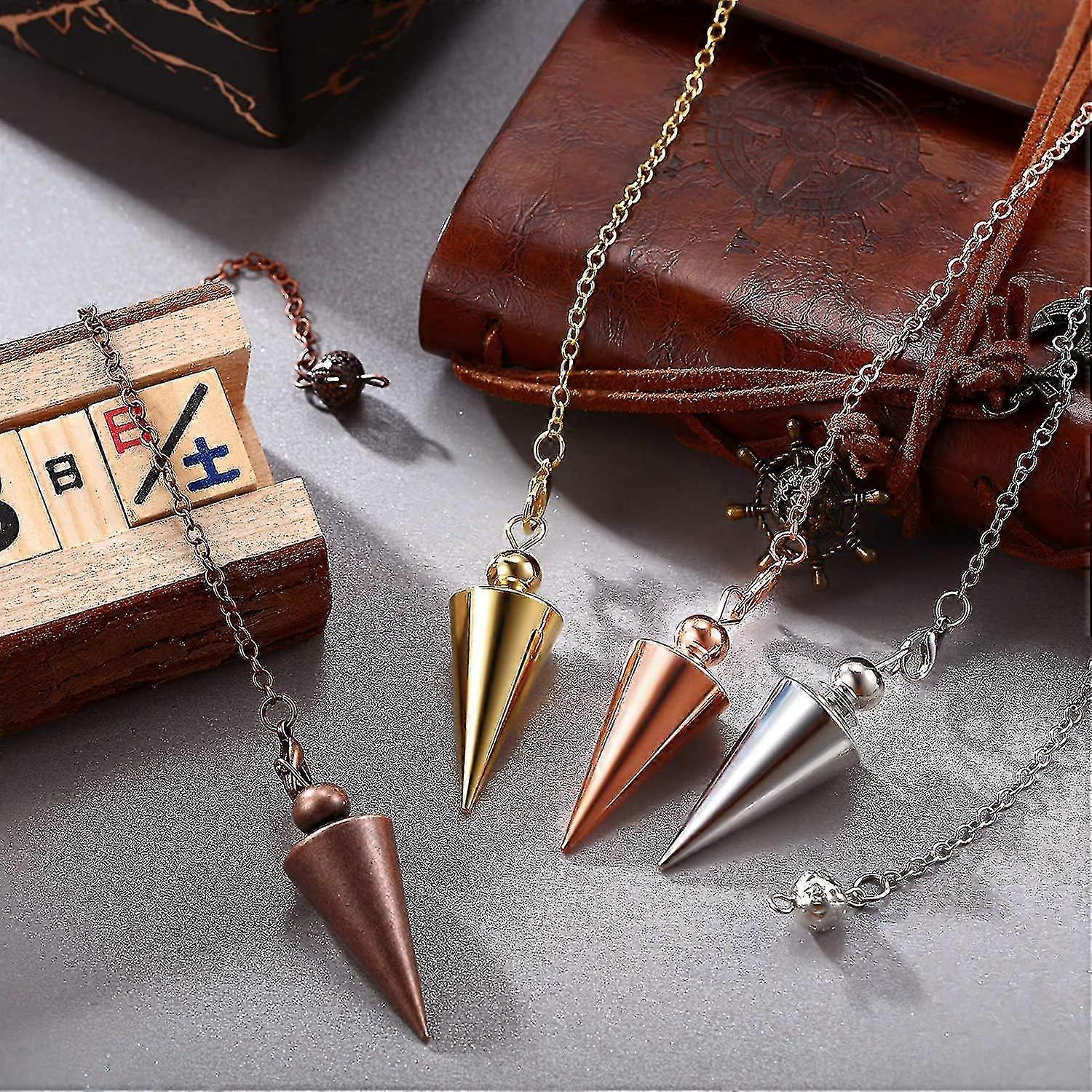 4pcs Copper Metal Pendulum Pendulum Pendulum Pendulum Meditation Set