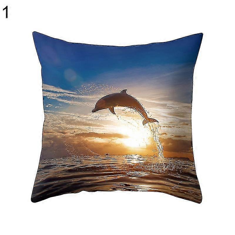 الحيوان البحري دولفين وسادة القضية وسادة غطاء أريكة سرير سيارة مقهى مكتب ديكور