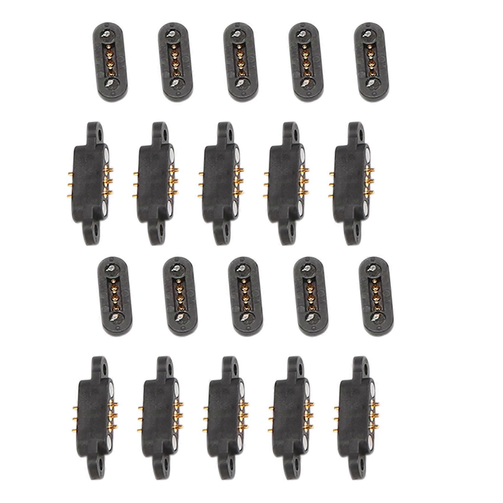 10 Pairs Spring Loaded Magnetic Pogo Pin Connector 3 Positions Magnets Pitch 2.3MM Through Holes Ma