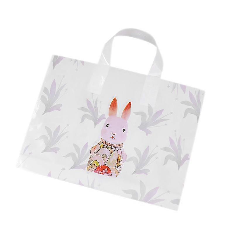 50pcs Thicker Large Plastic Bag Rabbit Pattern With Handles Bag
