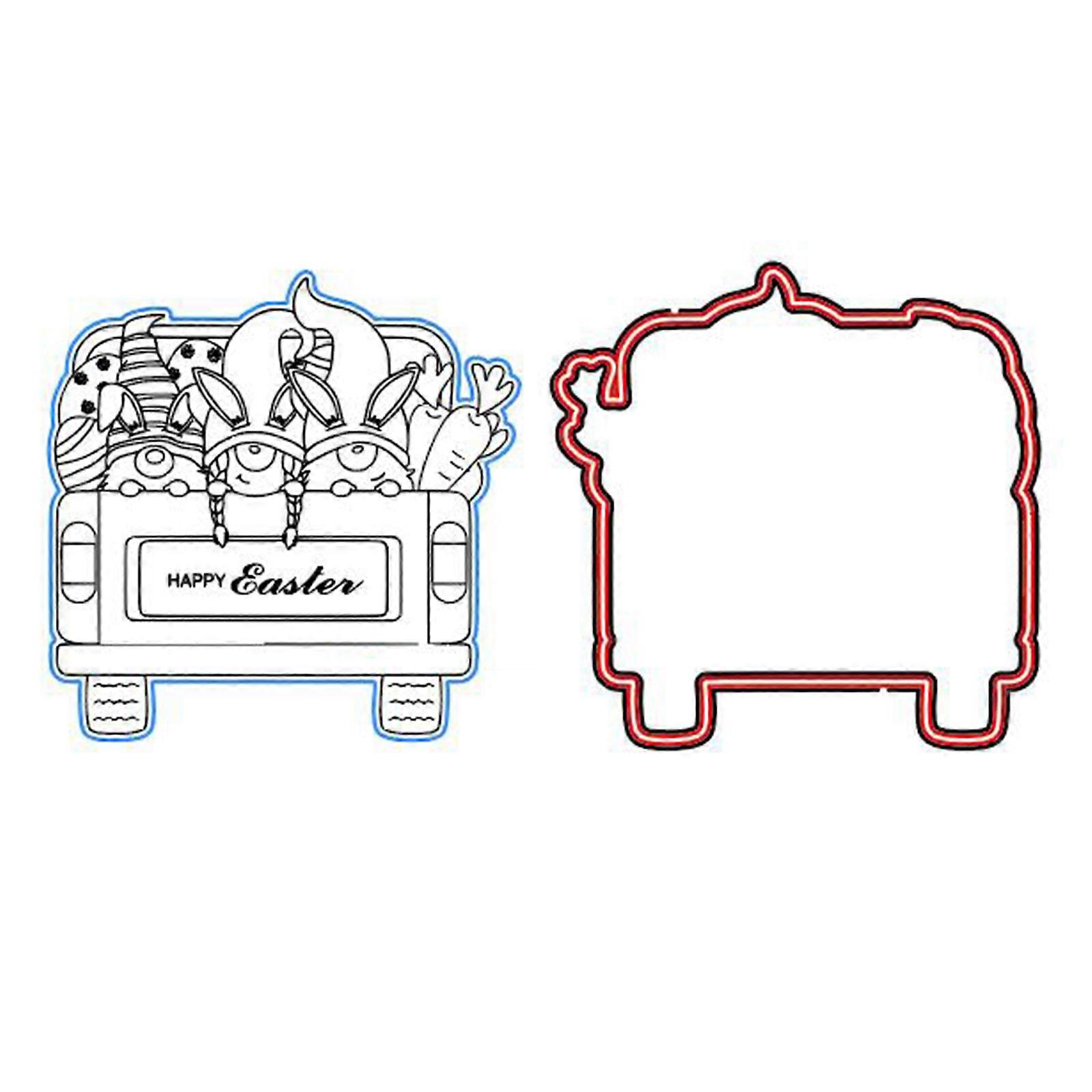 Easter Rabbit Ears Gnome Eggs Clear Seal Stamp with Cutting Dies Stencil Set DIY Scrapbooking Embossing Album Craft Art