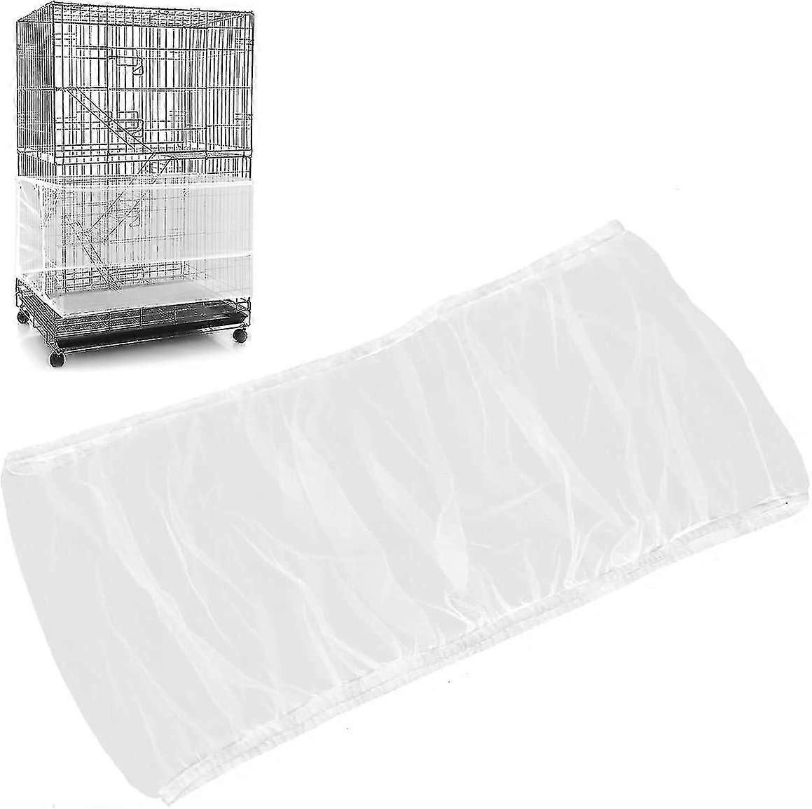 Universal Bird Cage Seed Catcher Seed Catcher Guard Net Cover Parrot Nylon Mesh Net Cover Soft Airy Cage Net Stretchy Skirt For Round Square Bur (ci