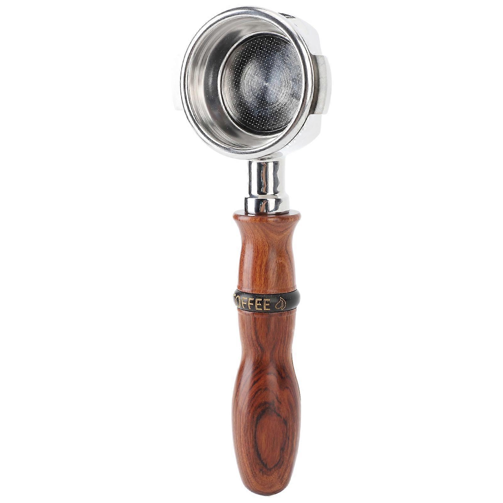 58 مم مقبض القهوة بلا قاع من خشب الورد مقبض آلة القهوة المصنوعة من الفولاذ المقاوم للصدأ المجوف فلتر القهوة ل Expobar E61 ل GEMILAI Type 2