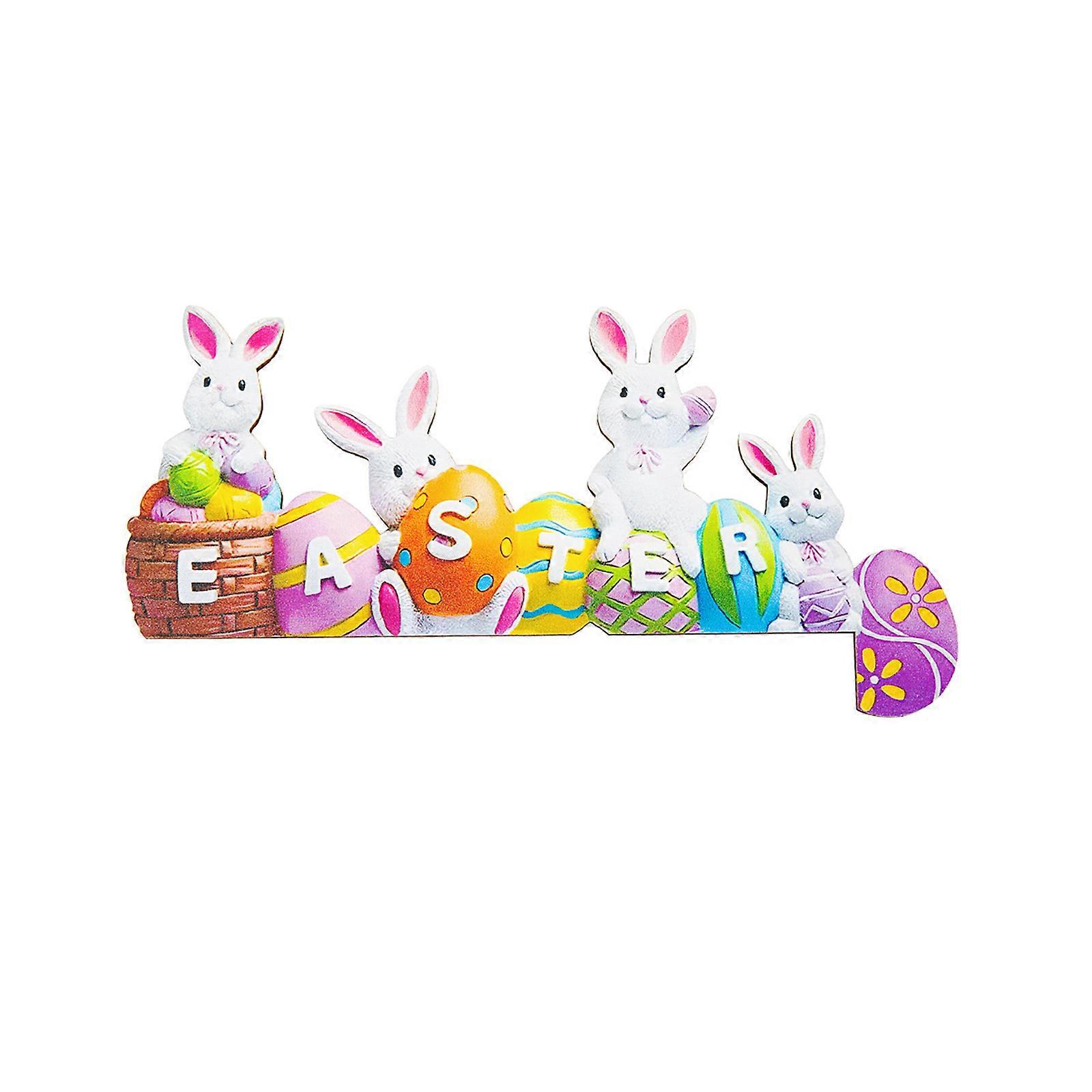 2023 Pour le cadre de porte de table mignon multicolore lapin de Pâques en bois décor stand