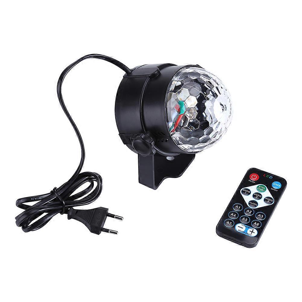 3W 110-240V Mini RGB LED Stage Light Pub Disco Party Effect Lamp with Remote Controller EU Plug