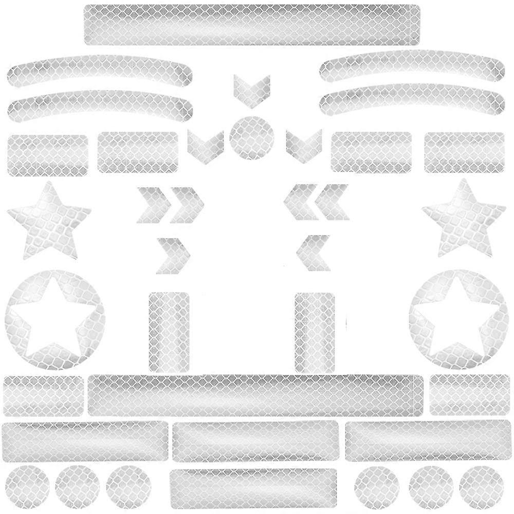 42 PCS Reflective Sticker Decal High Visibility Adhesive Stickers Warning Reflective Strip Tape Bands Waterproof Safety Helmet Stickers Reflector for