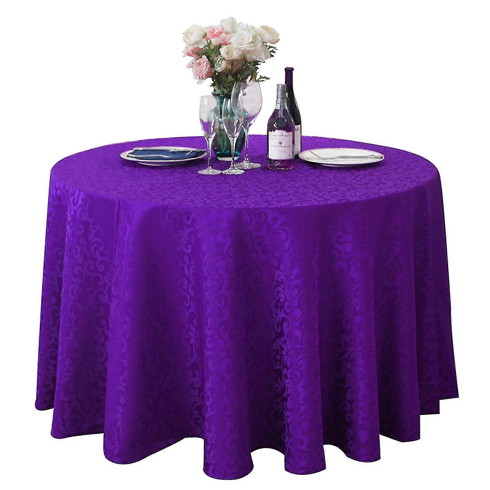 Tablecloth Tear Resistant No Fading Polyester Washable Round Tablecloth For Kitchen