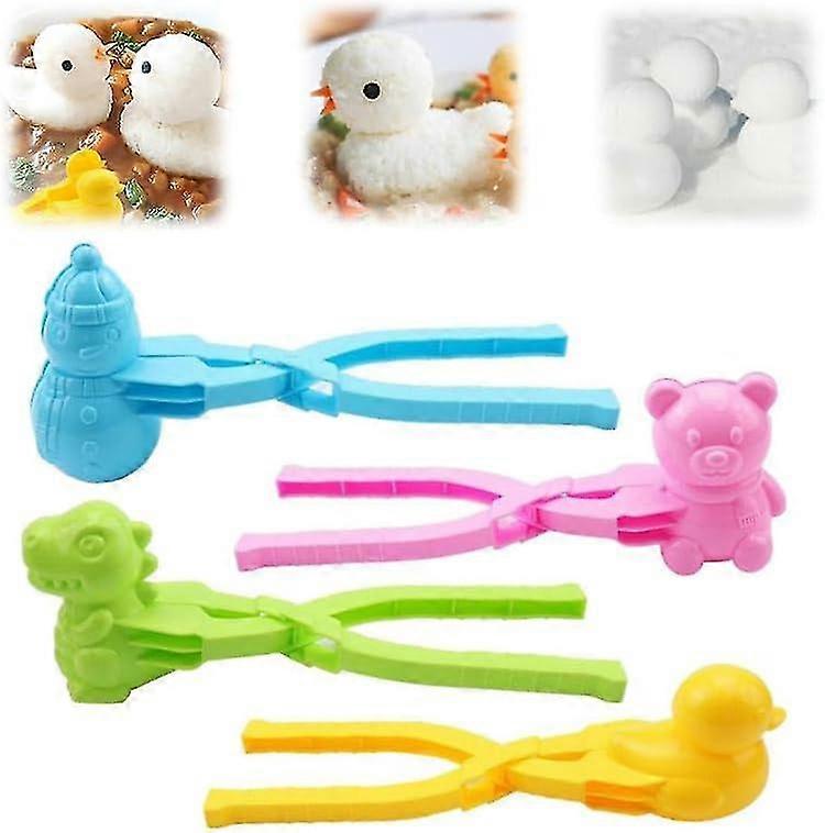 Duck Rice Mold,Rice Duck Mold DIY Sushi Molds Animal Rice Tool, Duck Snowball Maker Clip for Kids-4 Pcs