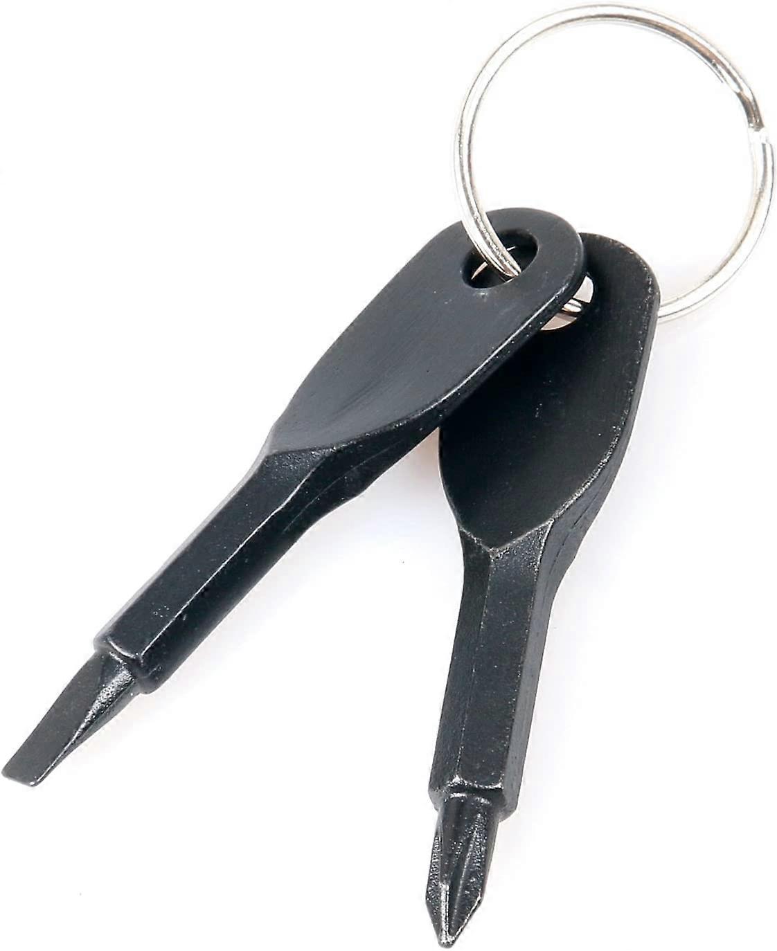 Screwdriver Keyring Tool Pocket Screw Driver Key Flathead and Cross