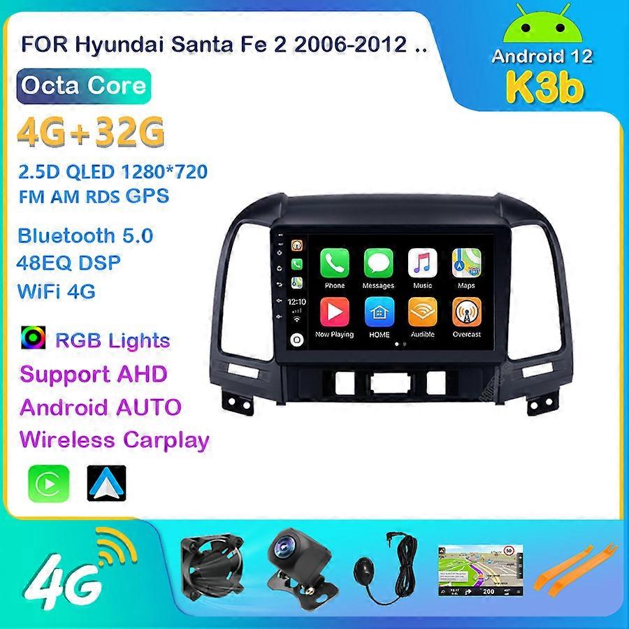 IPS Android 12 2G+32G DSP Car Radio Multimedia Video Player For Hyundai Santa Fe 2 2006-2012 Navigation GPS 2 din no dvd