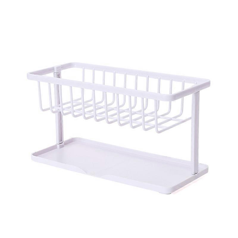 Double-layer Home Kitchen Sponge Brush Bottle Rack Draining Storage Holder Shelf JIKAIX