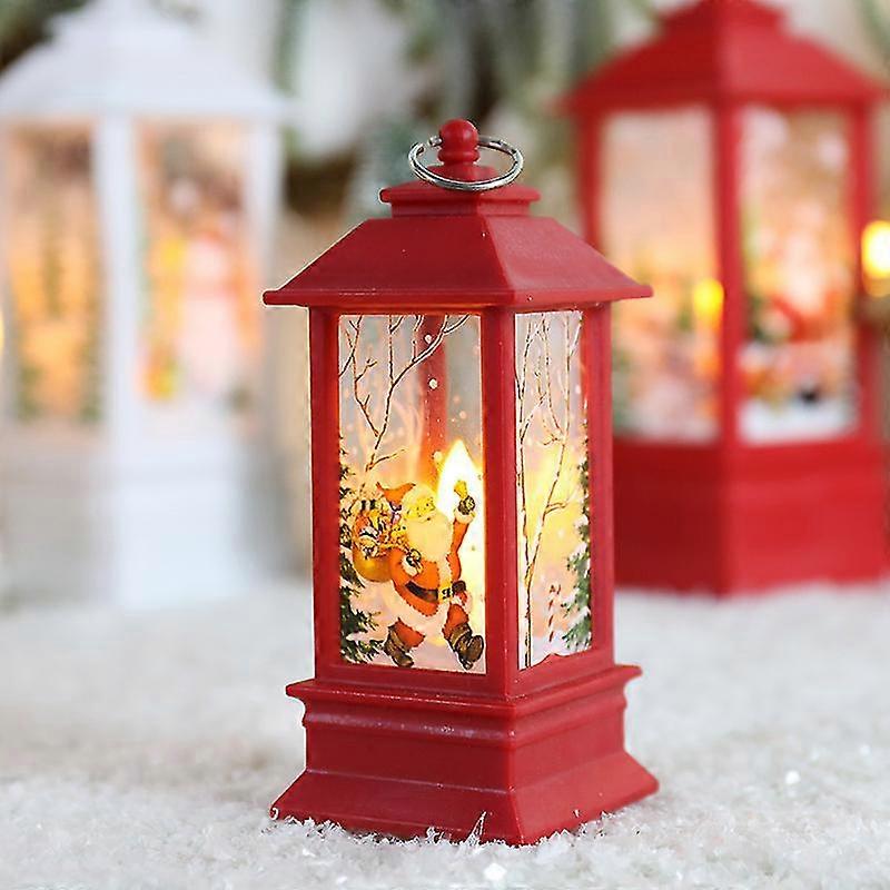 Santa Lantern Lantern Candlestick Windproof Candle Lantern Rustic Table Decoration Red Baobao Christmas