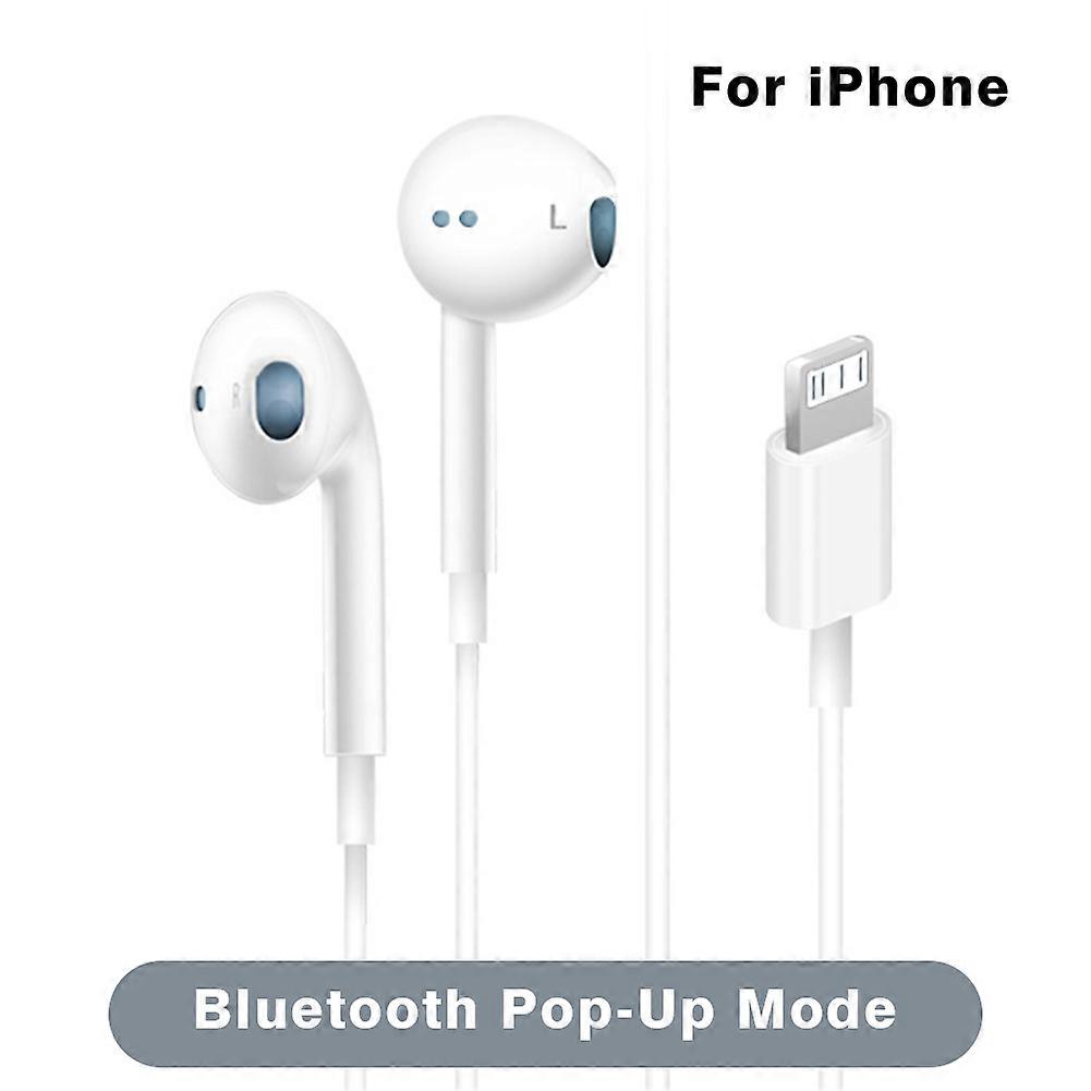 Wired For IPhone IOS Wired Earphones Bluetooth Pop-Up Mode Stereo Earbud Headphones With Mic Type C Headset For Samsung Xiaomi