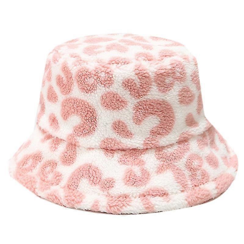Leopard Print Hüte Fuzzy Bucket Caps für Mädchen Erwachsene Jugendliche Teenager