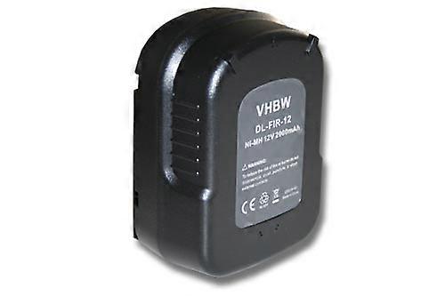 vhbw Akkumulátorcsere Black & Decker A12, A12-XJ, A12EX, A1712, A1712, BD1204L, BPT1047, Firestorm FS120B, A12E szerszámhoz (2000 mAh, NiMH, 12 V)