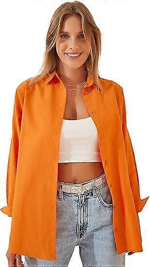 Camisas de gran tamao con botones para mujer