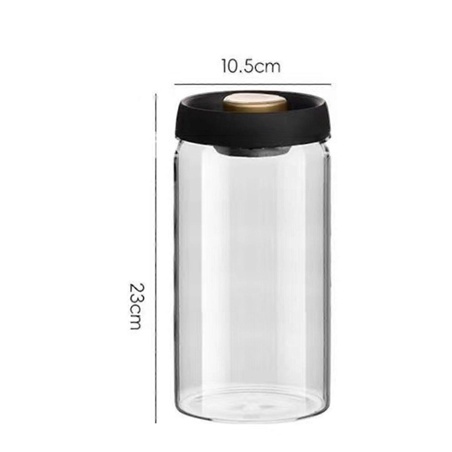 Vacuum Sealed Jar for Coffee Beans Airtight Food Storage Container Clear Glass Jars for Home