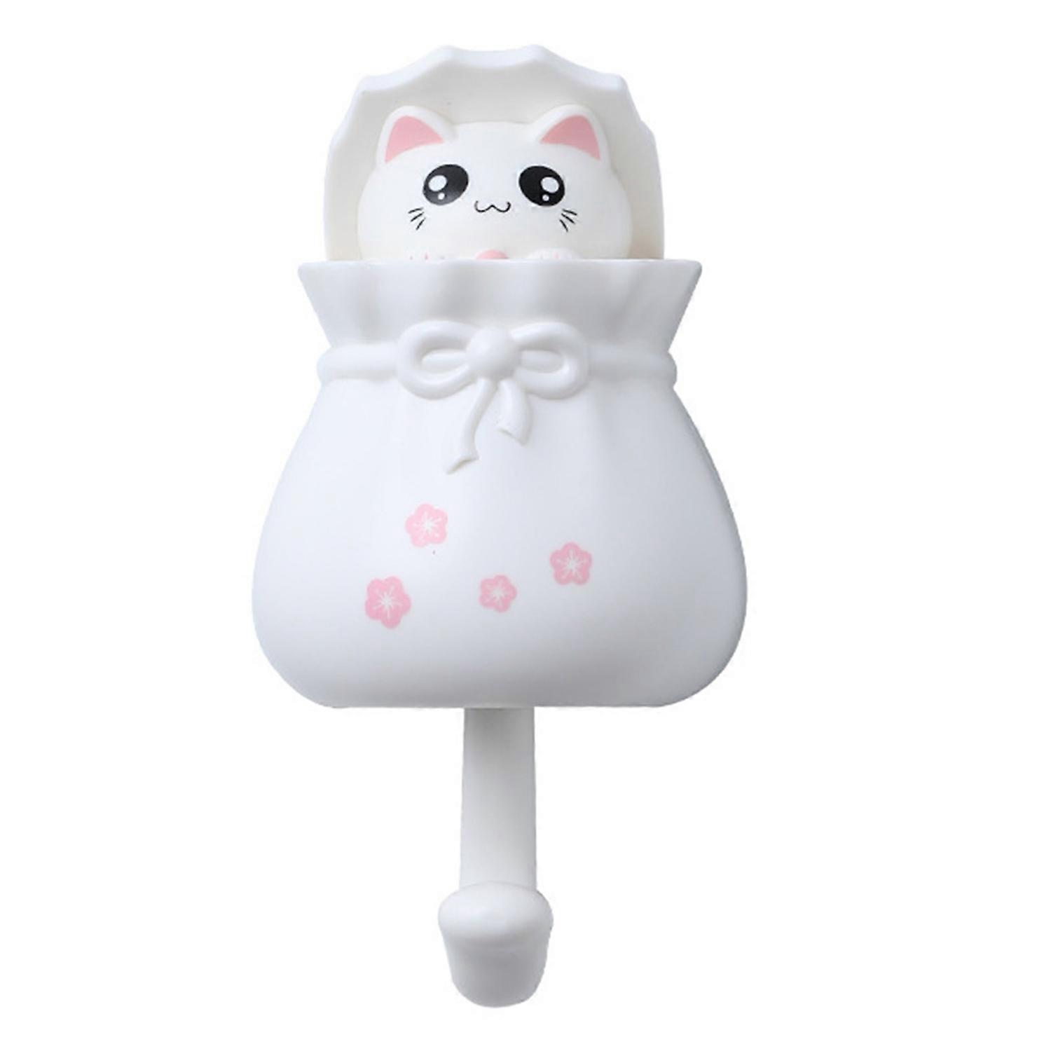 1/4Pcs Wall Hooks Utility Cat Hooks Strong Load-bearing Simple Installation Creative Adhesive Cute