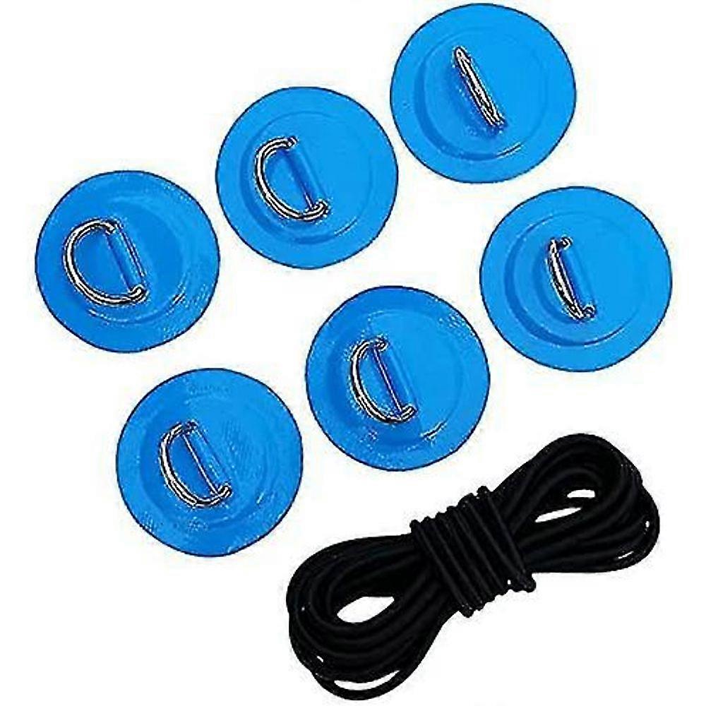 Paddle Board Patch Sup Bungee Deck Rigging Kit With 6pcs D Ring Patch And Elastic Shock Cord For Pvc Inflatable Boat Deck Attachment Kit Kayak A