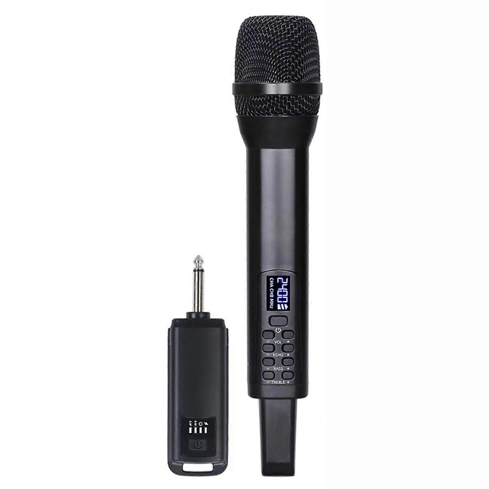 Wireless Karaoke Mic Set with Receiver Plug Play Handheld Dynamics Mic System Set for Party Singing
