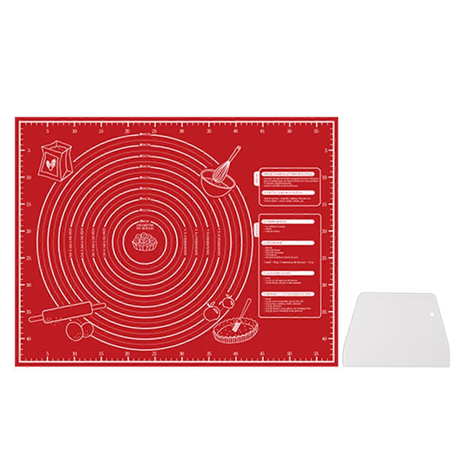 Large Pastry Mat with Measurement Thick Non Stick Baking Mat with Dough Cutter for Home Kitchen