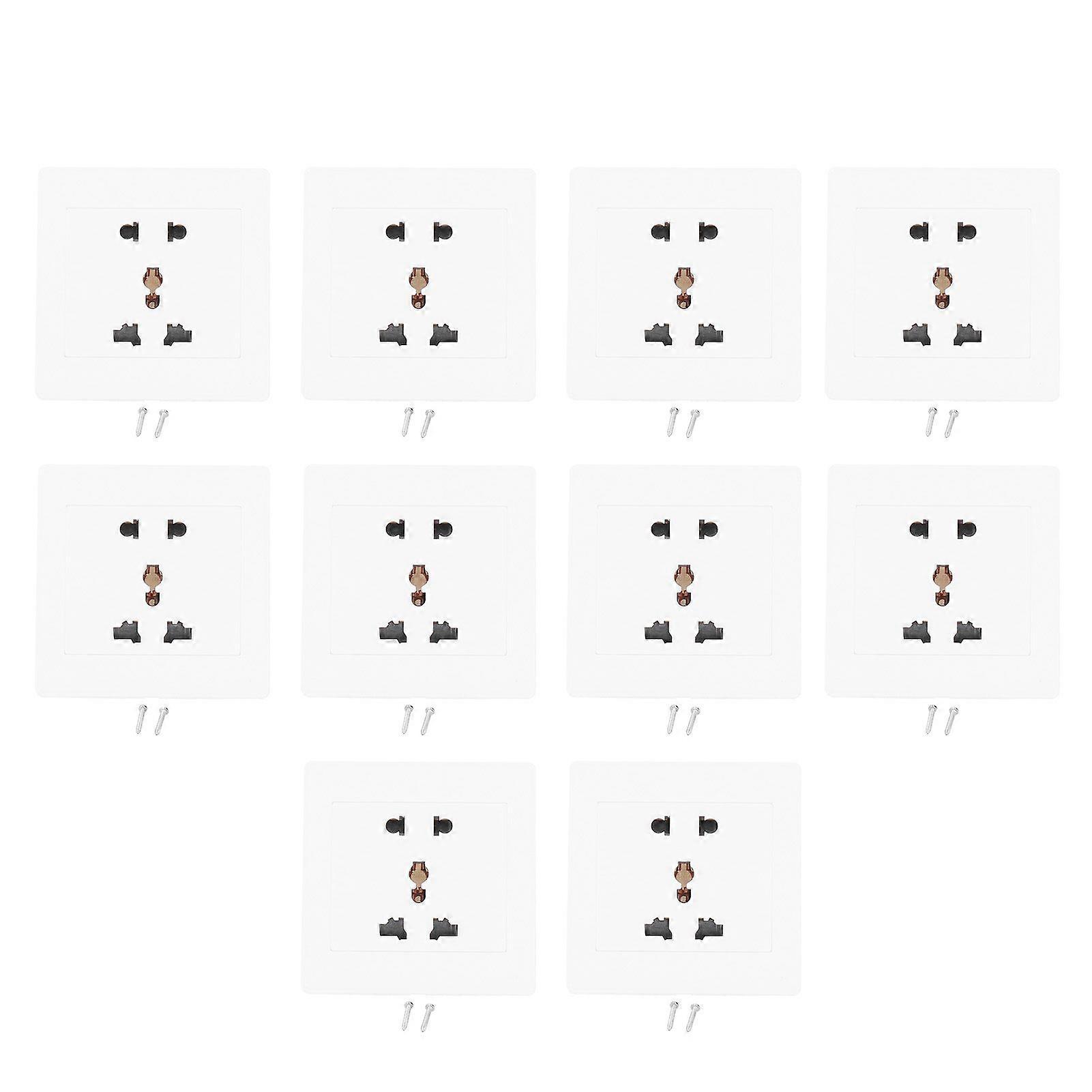 10 Sets Concealed Installation Socket WallMounted 5Hole Outlet Household Power Supplies