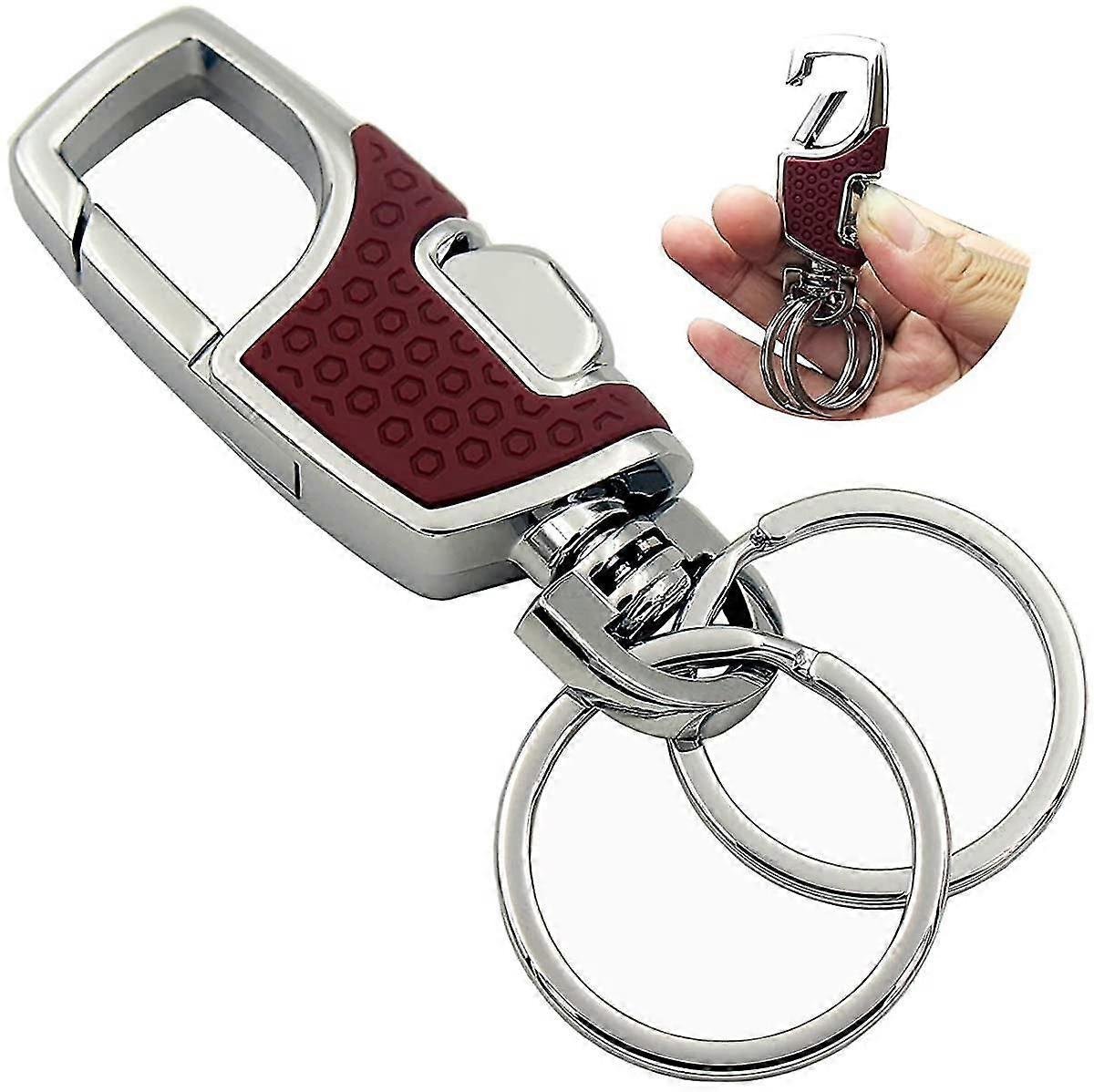 3pcs Key Chain Heavy Duty Car Keychain For Men And Women - Black And Red