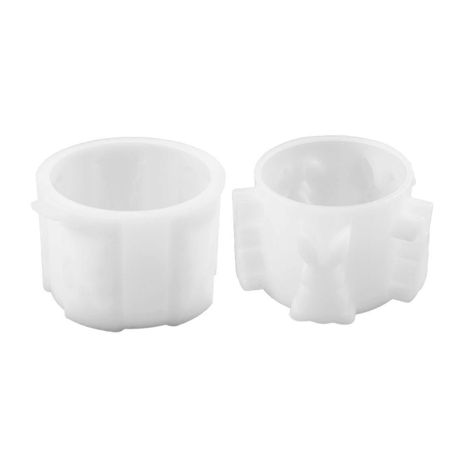 2Pcs/Set Easter Bunny Candle Holder Mold Handmade Epoxy Resin Casting Silicone Mold DIY Crafts Rabbit Candle Stand Ornament Making Mould
