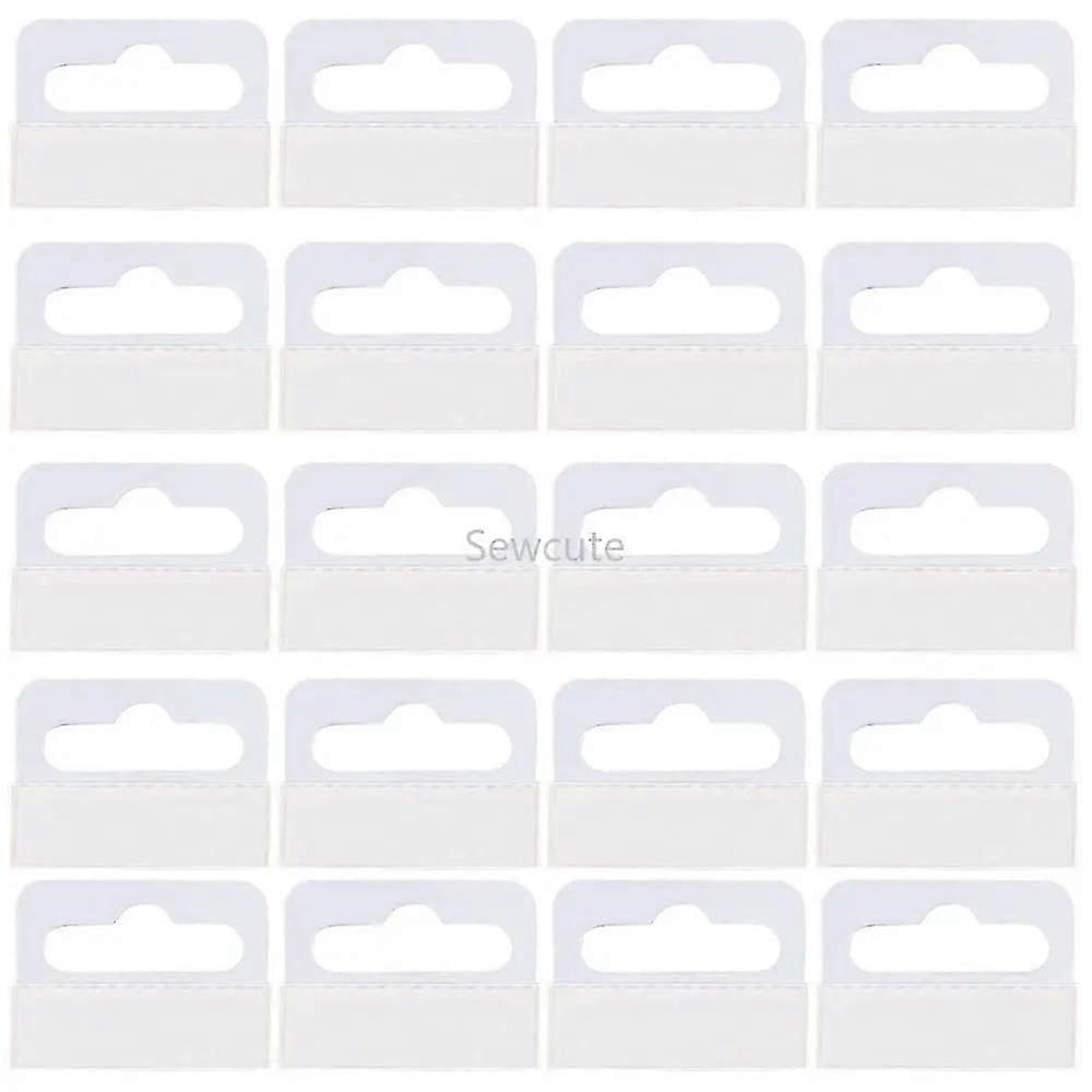 100pcs Clear Self Adhesive Hang Tabs Hooks Plastic Display Hand Tabs Large Round Hole Pegboard Hang Tabs Folding Tab