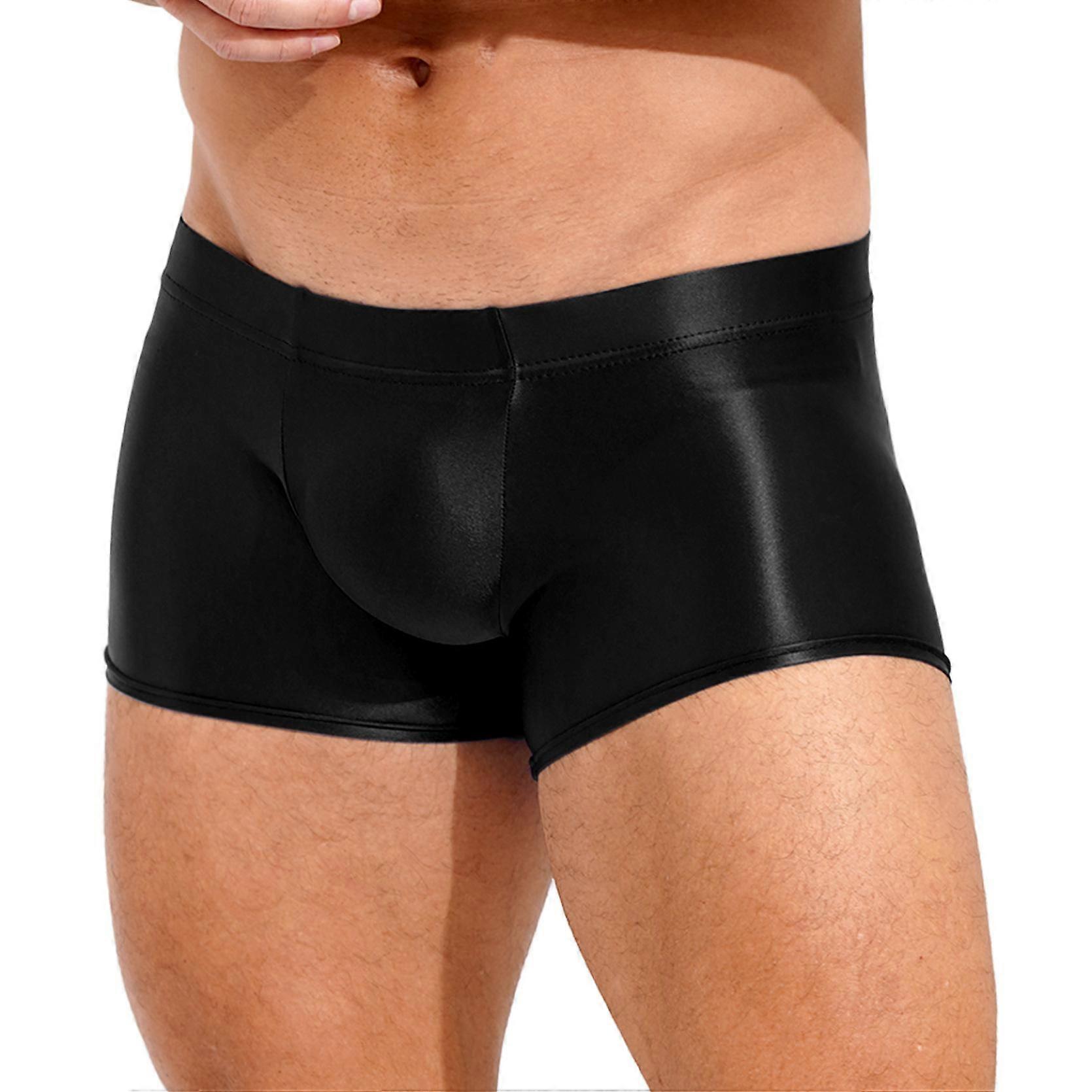 Férfi fényes boxer alsónadrág fehérnemű alacsony derekú alsónadrág fehérnemű medenceparti strandröplabda rövidnadrág strandruházat