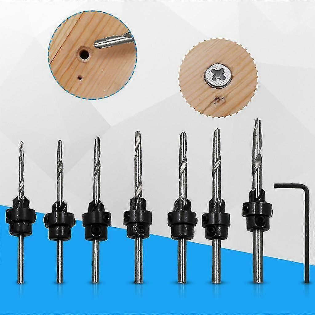 Hole Drilling Woodworking Hole Screw Flute Countersink Drill Bit Set Tool