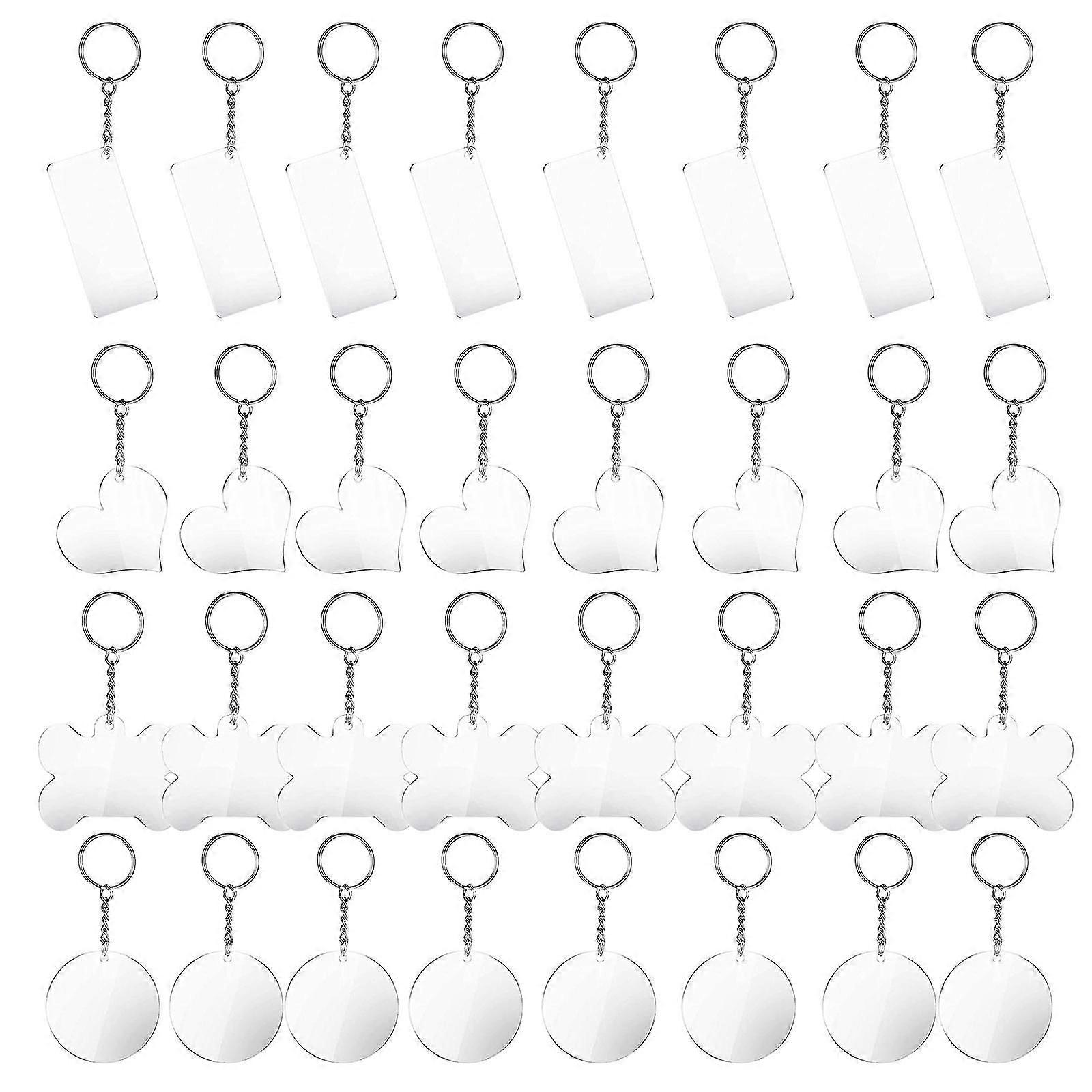 Rectangle Heart Bone Round Acrylic Blanks Jump Rings for Key Rings for Diy Craft