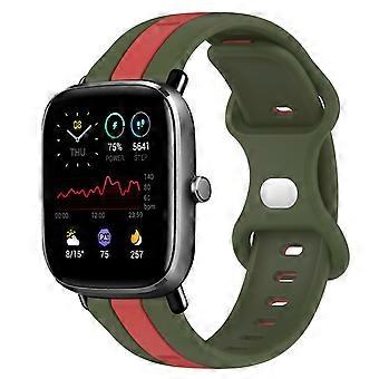 For Amazfit GTS 2 Mini 20mm Butterfly Buckle Two-Color Silicone Watch Band