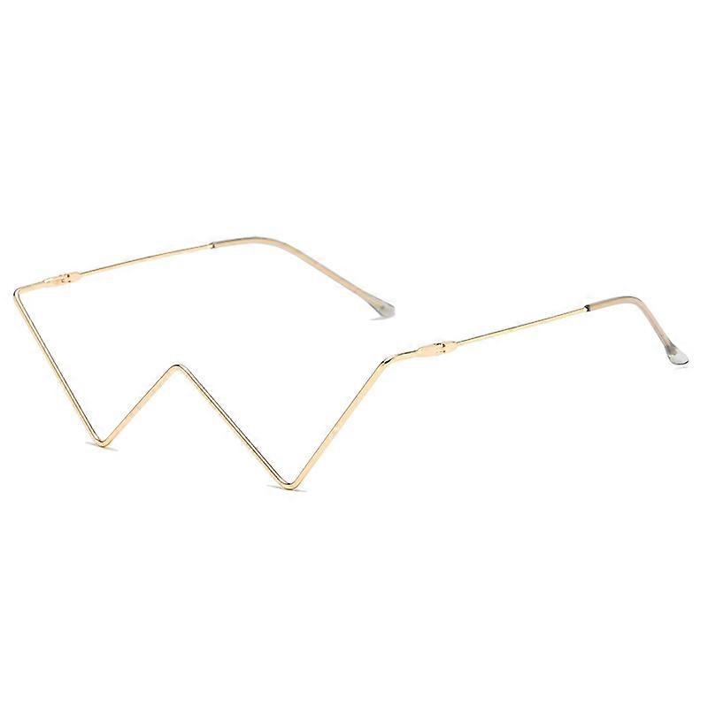 S2057 Personality no Metal Glasses Frame Half Frame Street Shooting Decorative Frames C01 Golden