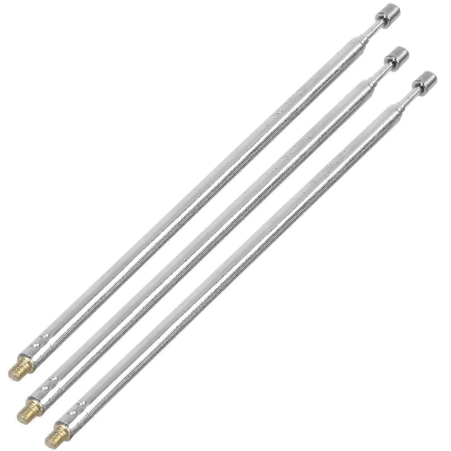 Telescopic antennas 3 x 43.5cm length 4 sections RC remote controls silver --