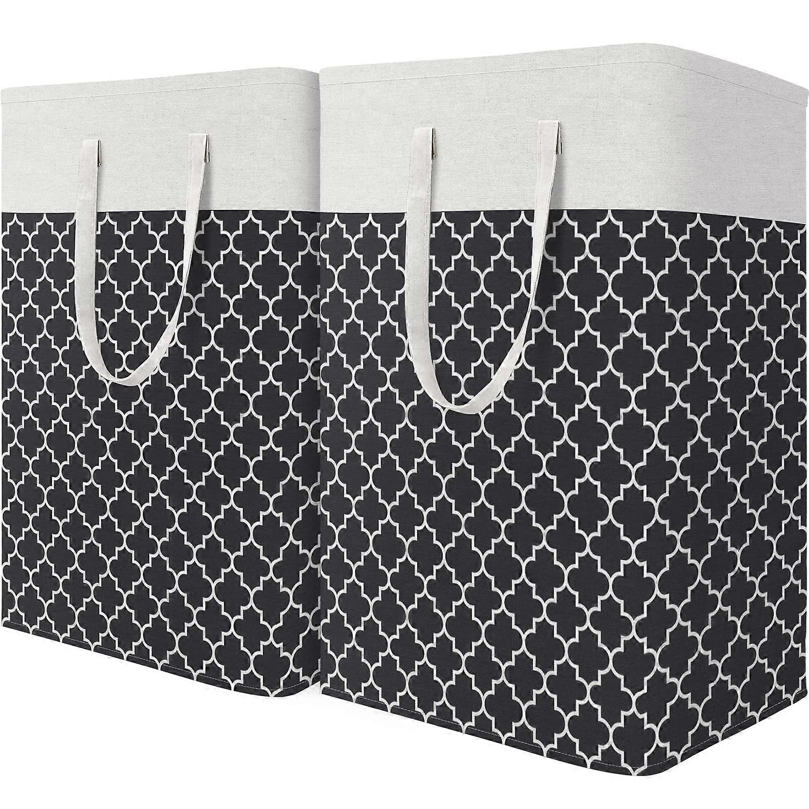 2 Pack Collapsible Laundry Baskets for Bedroom 75L