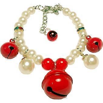 Crystal Pearls Dog Necklace Jewelry with Bling Fashion Heart Rhinestones for Pets Cats Puppy Girl Teacup Chihuahua Yorkie Clothes Costume OutfitsM