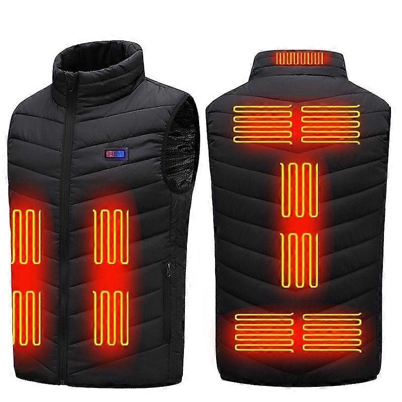Gilet chauffant intelligent, gilet chauffant USB à double commande 11 zones