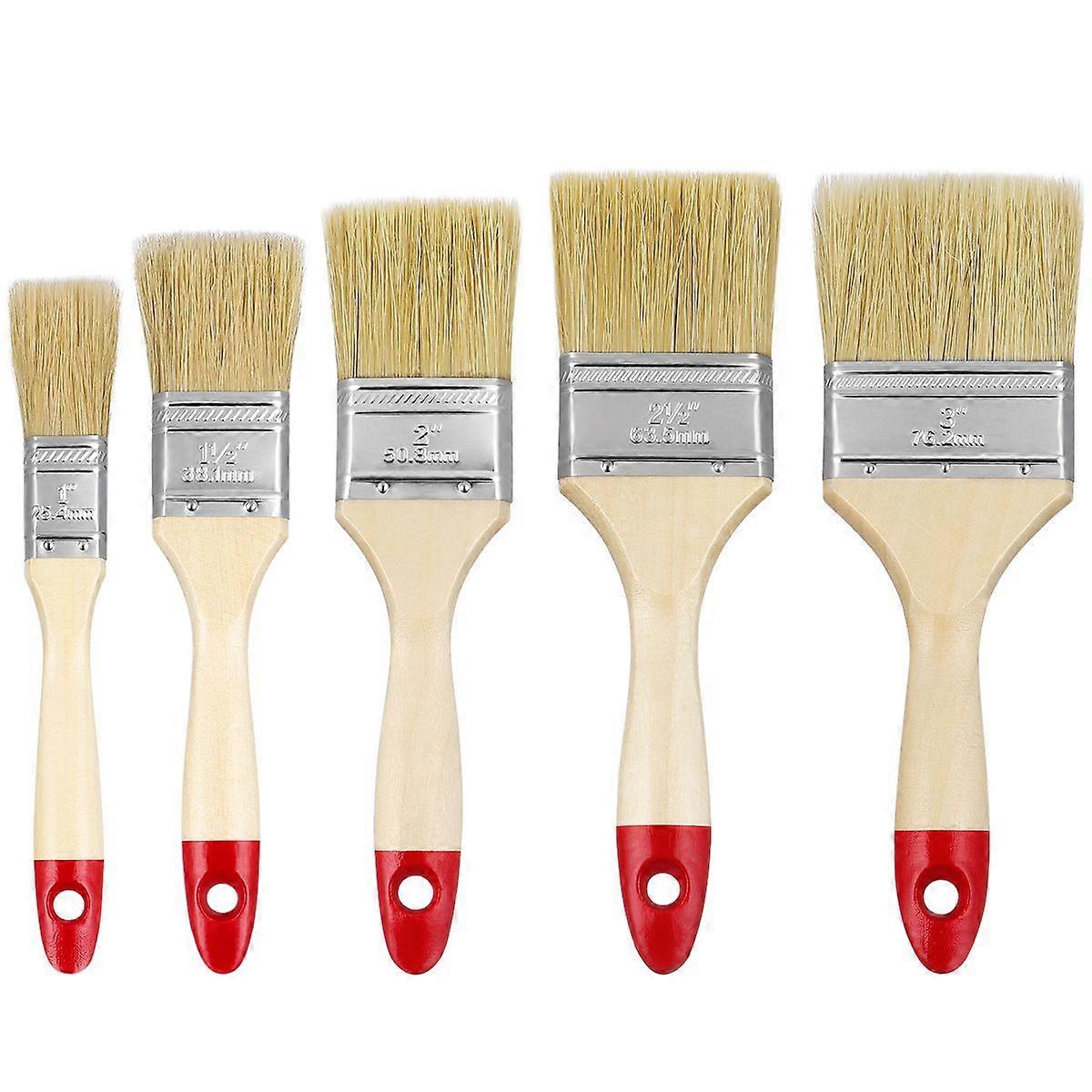 Supvox 10pcs Solid Wood Stain Paint Brushes