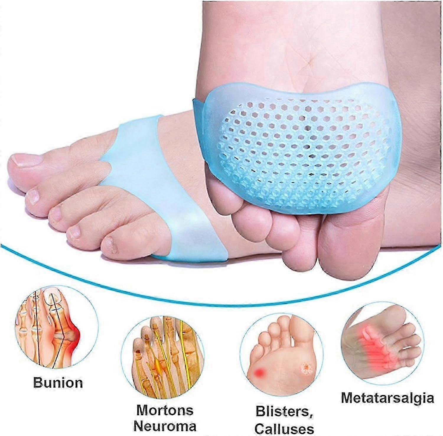 Cuscinetto antidolore del piede Cuscinetti metatarsali per Womend, Cuscinetto a forma di palla del piede per metatarsalgia Neuroma Mortons Neuroma Pads Atrofia f26