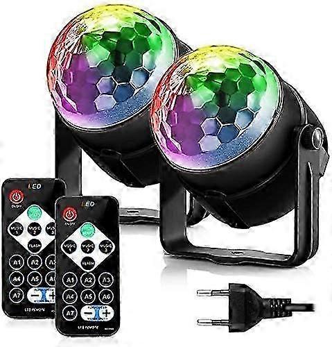 Disco Ball 2 Pack, Party Light Stage Lamp Disco Lighting Projector Spot Effect Stage Remote Control for Party, Evening, Bar, Birthday, Club