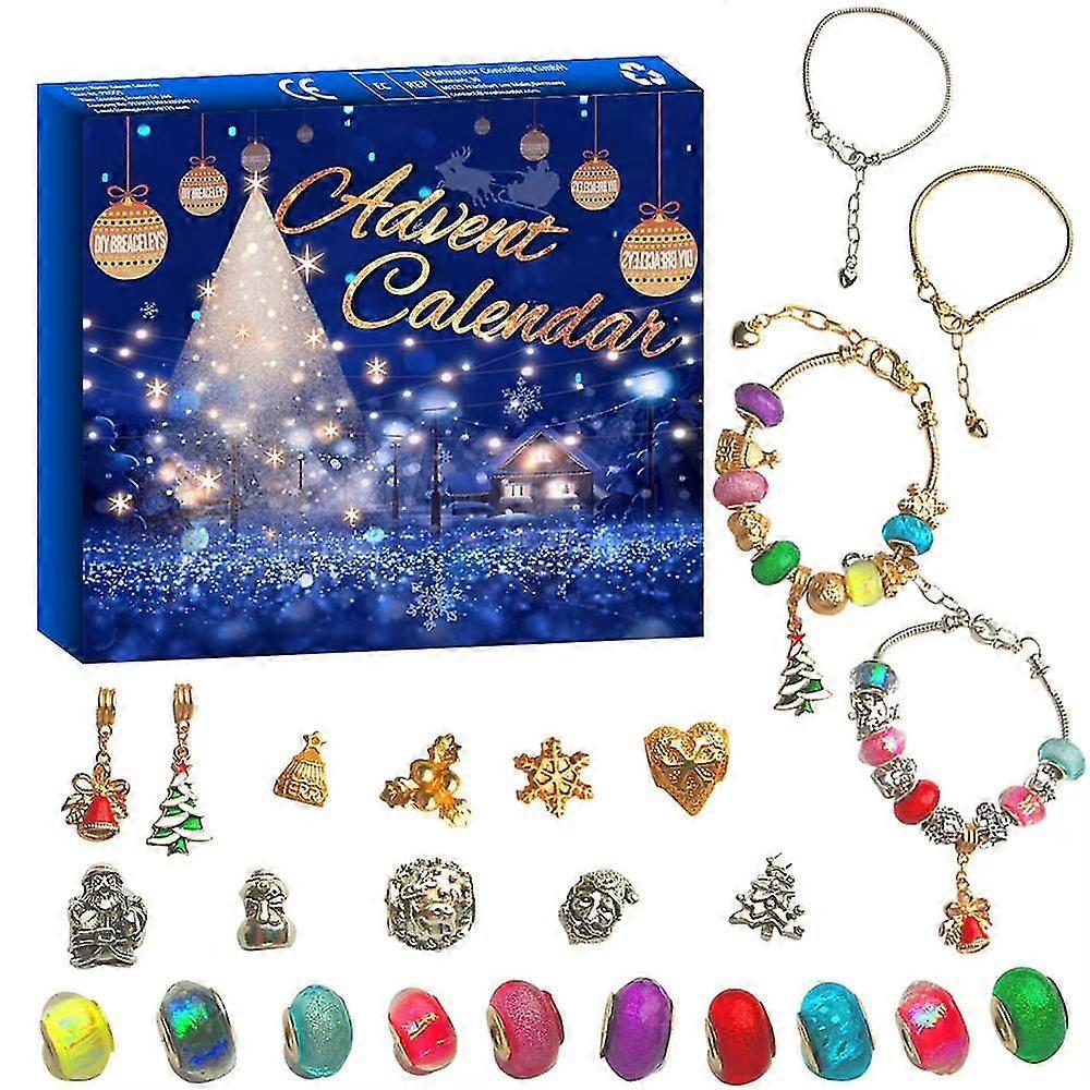 2022 24 Tage Weihnachten Countdown Kalender Advent Überraschung Blind Box Charms Armband Diy