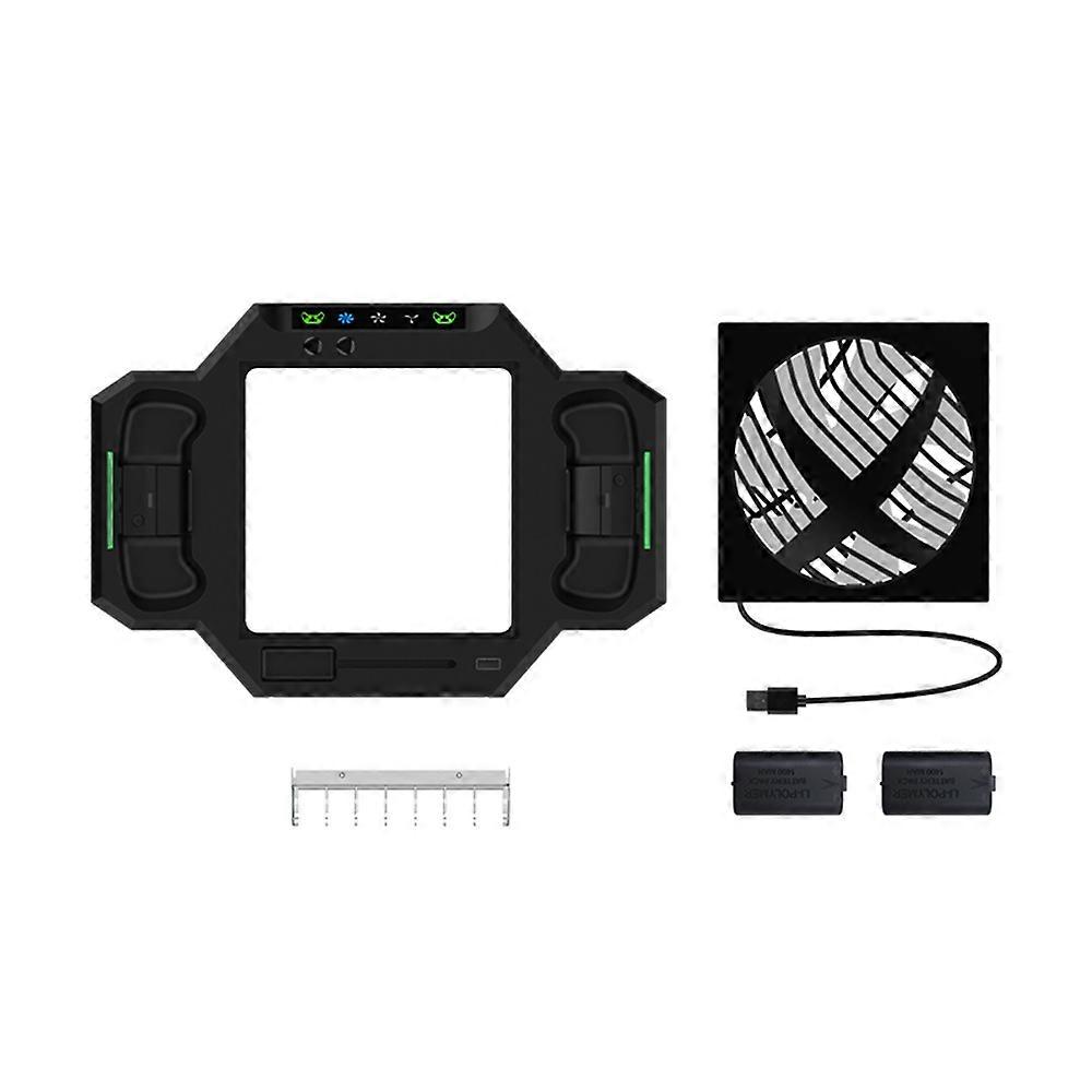 HBX-608 For Xbox Series X Cooling Fan Stand Dual Controller Charging RGB Light Base