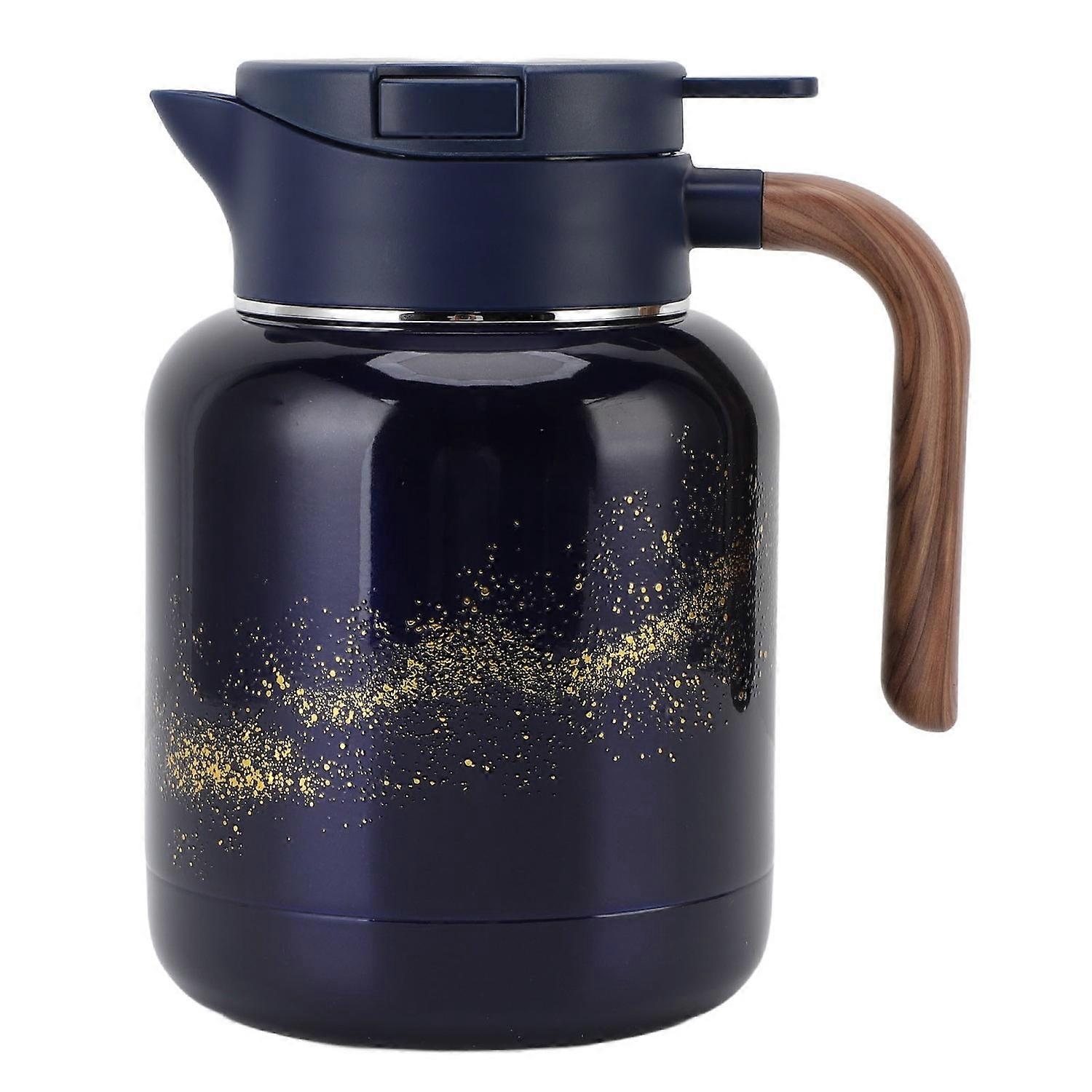 Insulated Tea Pot 1300ml 304 Stainless Steel Ti Alloy Thermal Coffee Pot Hot Beverage Dispenser with