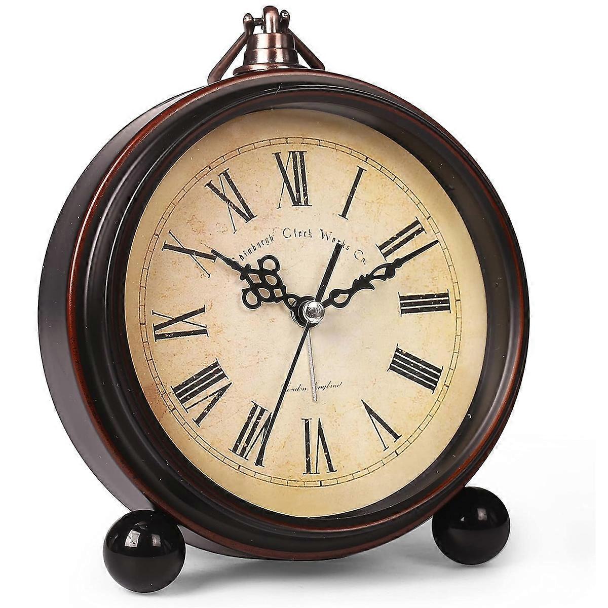 Decorative Analog Small Table Clock, Easy to Read with Super Silent Non Ticking Mechanism