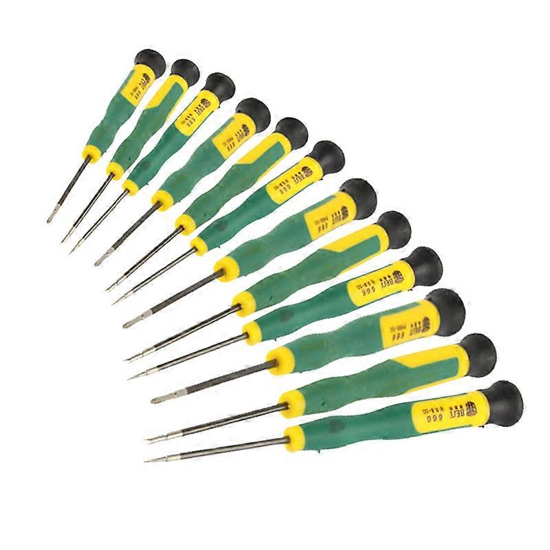 12 in 1 Screwdriver Repair Tool Set T2 T3 T4 T5 T6 T8 Ph00 Ph000 (Bst-666)(Green)