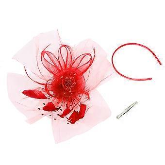 Modische Blumen Fascinator Hut Haarteil Vintage Styles Hut Kopfbedeckung für Braut und festliche Anlässe Weiß