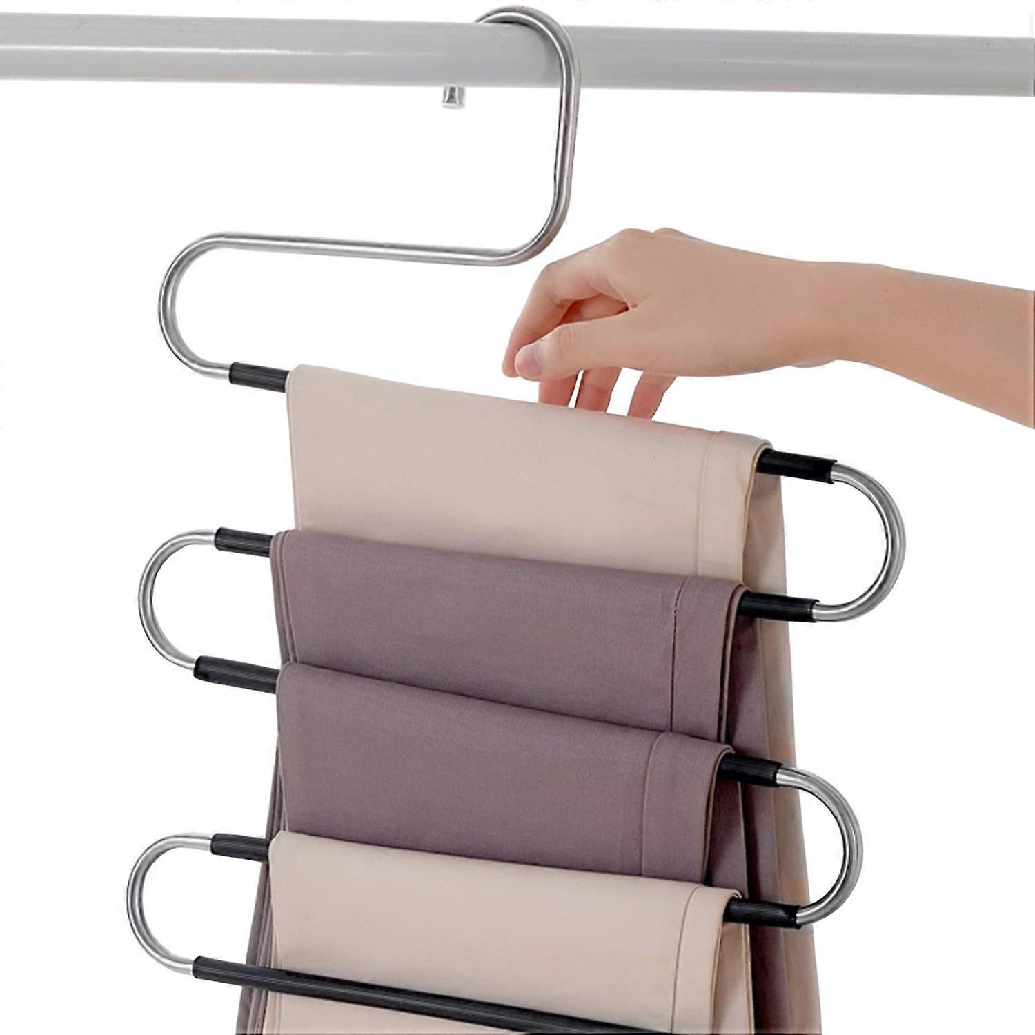 Stainless Steel Pants Rack Multi-layer Coat Hanger Organizer Strong Load-bearing Multi-Functional